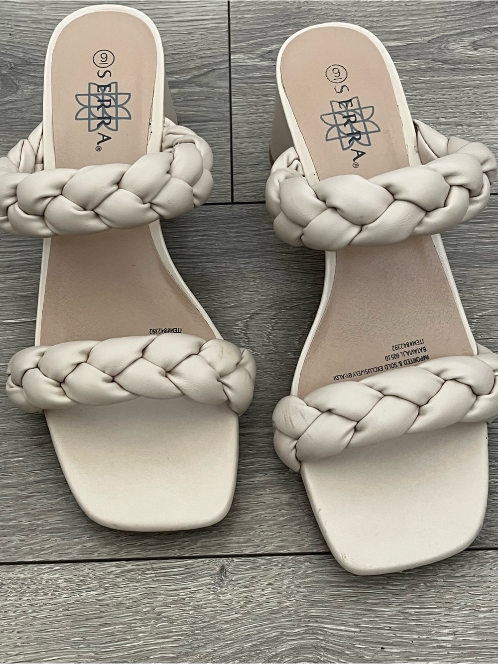 Serra Braided Double-Strap Slide Sandals in Cream